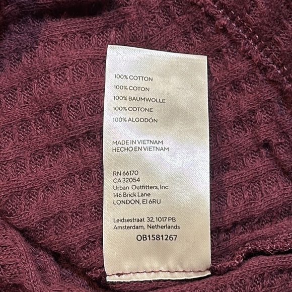 FREE PEOPLE Juicy Long Sleeve Thermal Top Shirt in “Date Night” (Maroon) Size S - Picture 12 of 12